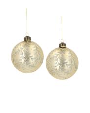  Julekule Glasskule Mer R&oslash;d 10 cm - 2 stk - Nostalgiska.no
