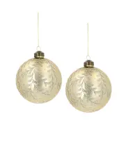  Julekule Glasskule Mer R&oslash;d 10 cm - 2 stk - Nostalgiska.no