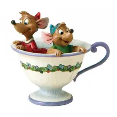 Disney samlarfigur Disney Jul - Jack & Gus fra Askepott i tekopp - Nostalgiska.no