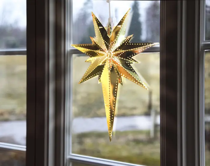 Bilde 2,  Adventsstjerne - klassisk orange - proletærstjernen - Nostalgiska.no