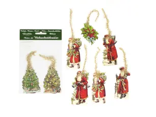 Bokmerker med glitter å henge i juletreet - Nisser - Nostalgiska.no