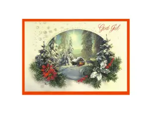 Julkort julehytte - Nostalgiska.no