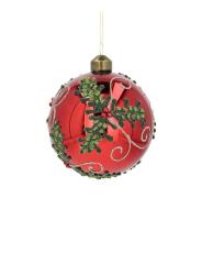  Julekule Glasskule Mer R&oslash;d 10 cm - 2 stk - Nostalgiska.no