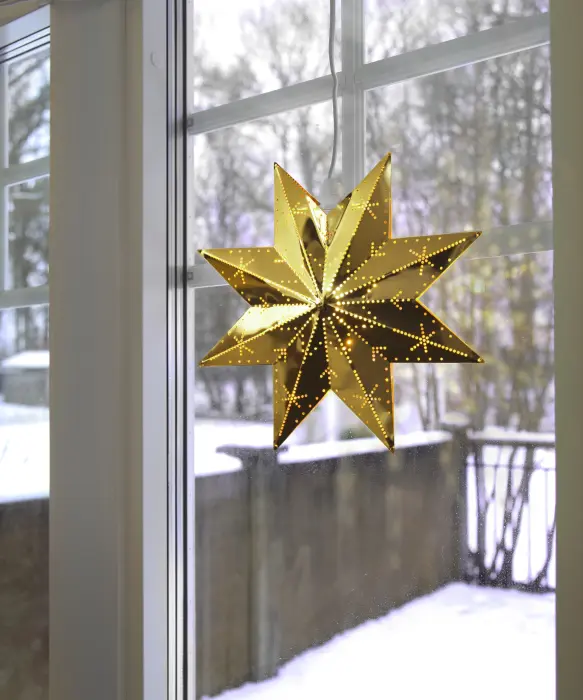 Bilde 2,  Adventsstjerne - klassisk orange - proletærstjernen - Nostalgiska.no